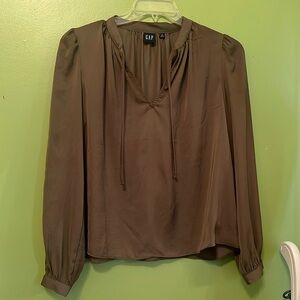 EUC Gap Long Sleeve Tie-Neck Blouse